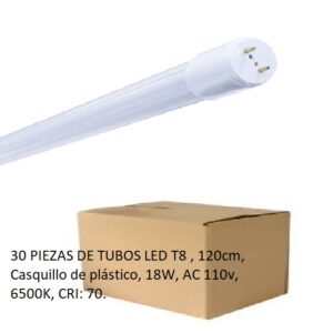 Paquete De 30 Tubos Led 18w T8 120 Cms 110 Volt, Bco Frío