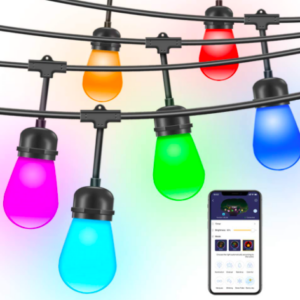 Cadena de Luces de 10 Metros + 10 Focos LEDB RGB + control remoto táctil