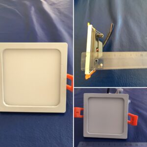 Panel LED integrado, 8W, Cuadrado Blanco Cálido