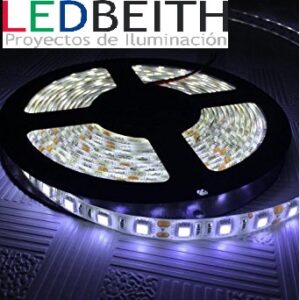 Tira LED SMD5050, DC12V, 5m (60 Led/m) - IP65 - Blanco Frío