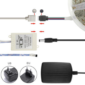 Controlador para tira LED RGB, Dimmer por control remoto IR de 24 botones
