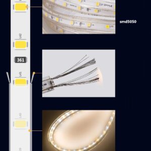 Manguera 5050, 5m, 60 l/m Blanco Cálido