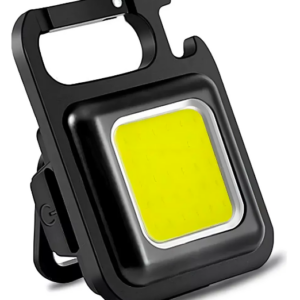 Mini Linterna Tipo Llavero Con Imán, 3 Modos De Luz, Negro