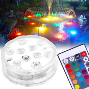 Luces LED RGB sumergibles - Control Remoto a Prueba de Agua Que Cambia de Color Luz a Prueba de Agua con 10LED