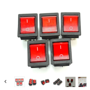 Interruptores de plástico de encendido-apagado eje de balancín cuadrados AC 250V 20A